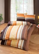 «DOBNIG» Bettwäsche-Garnitur MARONE-GOLD