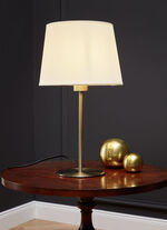 Tischleuchte aus messingfarbenem Metall 