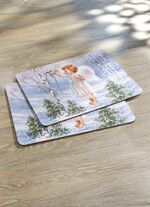 Platz-Set mit Winterengel-Motiv 2-teilig 