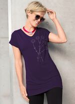 Longshirt mit Strasszier AUBERGINE