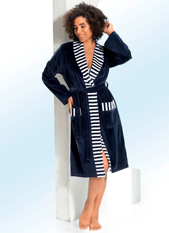 Hausmantel mit Schalkragen MARINE