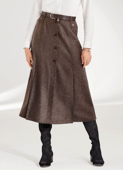 Rock mit schm&uuml;ckender Zierknopfblende 