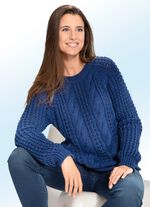 Pullover in Strick- und Mustermix MARINE