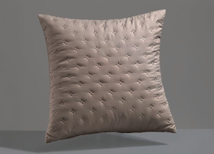 Tagesdecke mit Steppung und Bandeinfassung TAUPE