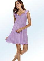 Zweierpack Nachthemden mit Pünktchendessin und Knopfleiste FLIEDER/MINT