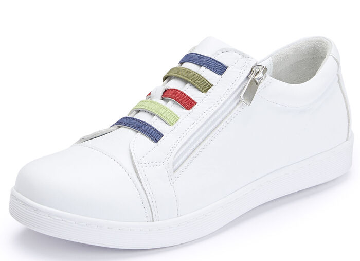 Andrea Conti Sneaker mit bunten Gummibändern WEISS