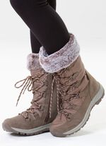 Gef&uuml;tterte Damen-Stiefel, Winterschuhe, mit Reissverschluss TAUPE