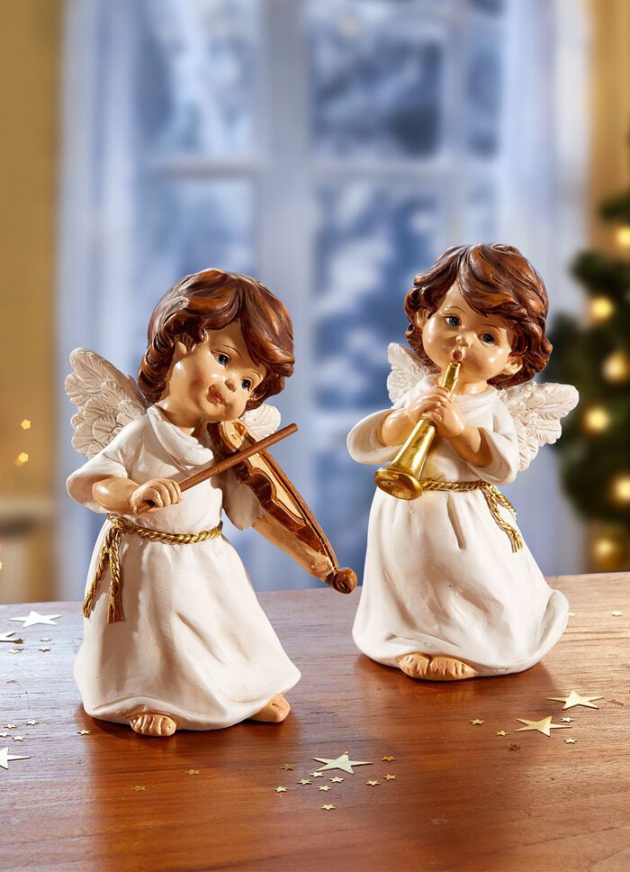 Handbemalte Engel, 2er-Set 