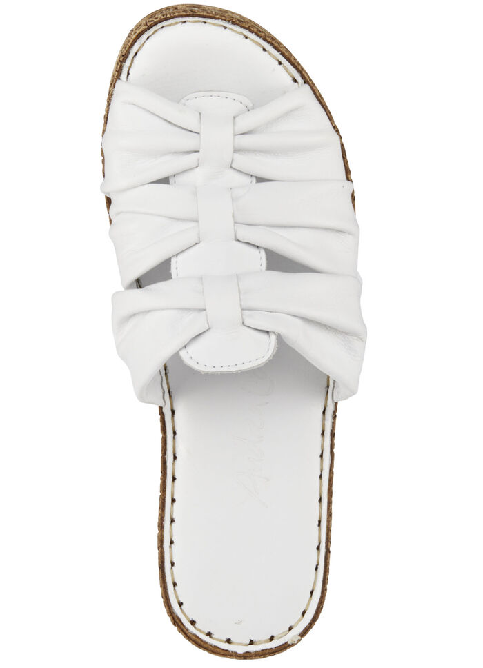 Andrea Conti Schlauchriemchen-Pantolette aus Nappaleder WEISS