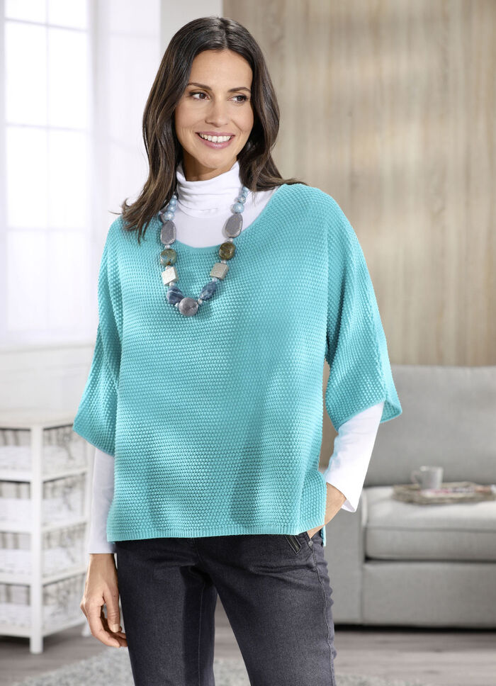 Pulli in weiter Form TÜRKIS