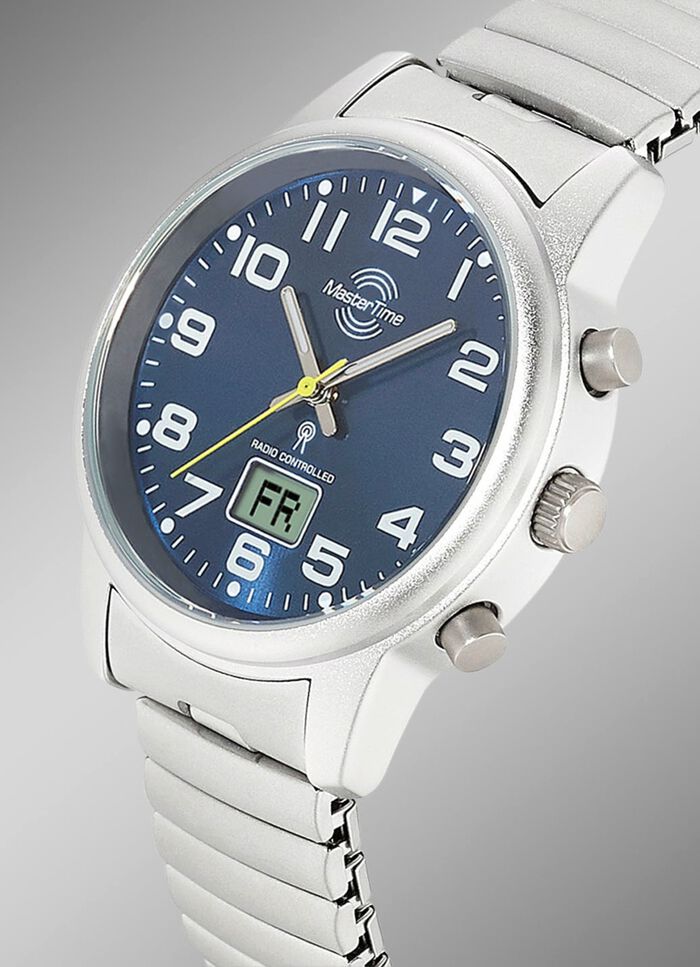 Master Time Funk-Damenuhr mit Edelstahlzugband 