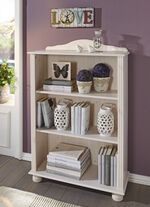 B&uuml;cherregal aus massivem Kiefernholz WEISS