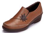 Gemini Slipper mit Leder-Applikation COGNAC