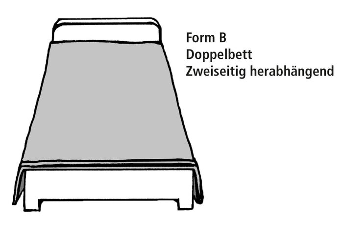 Tagesdecke und Kissenbezüge mit Bandeinfassung TAUPE