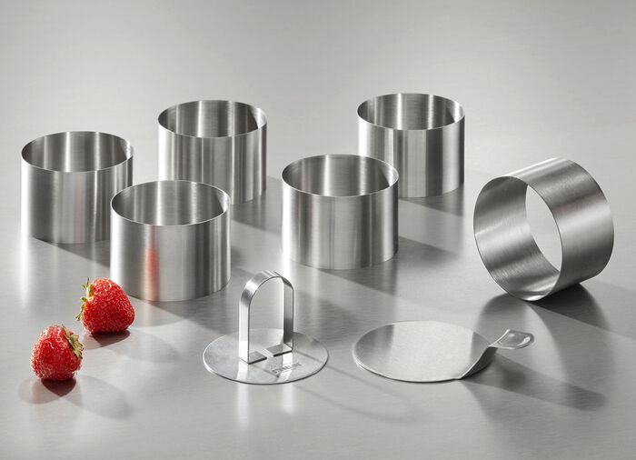 Stoneline Dessert- und Servierringe aus rostfreiem Edelstahl GRAU