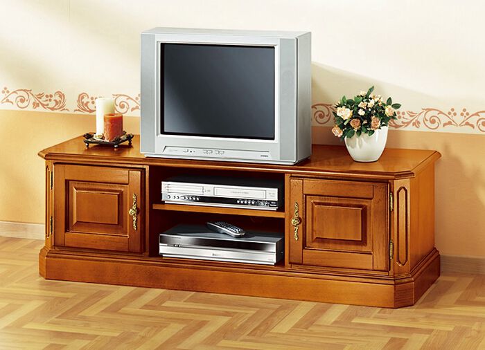 TV-Longboard mit goldfarbenen Metallgriffen KIRSCHBAUM