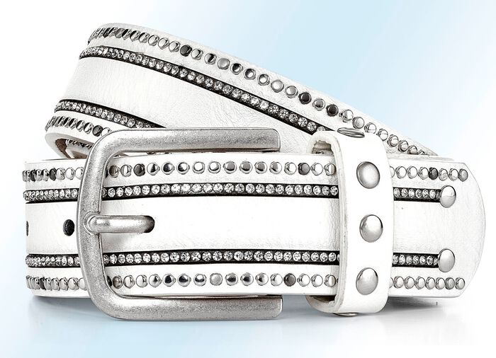 Gürtel mit Lederfutter WEISS