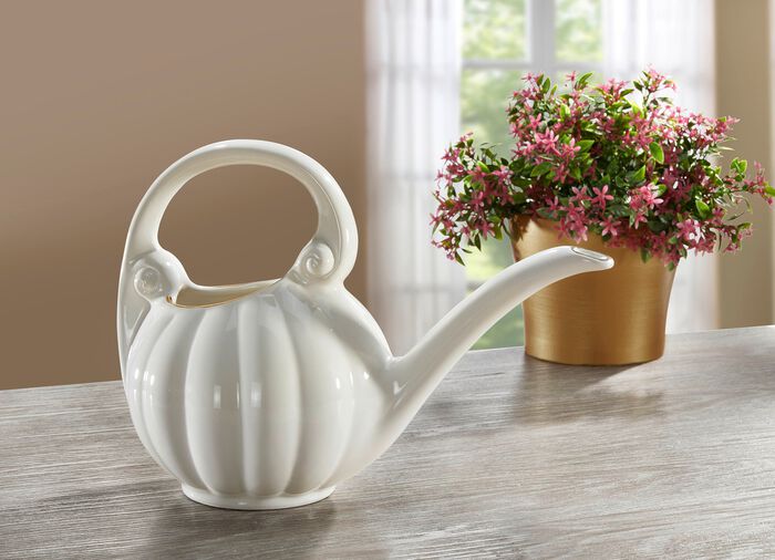 Giesskanne aus Keramik mit Echtgoldauflage 