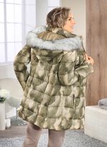 Jacke mit Dessin in Kunstpelz-Optik 