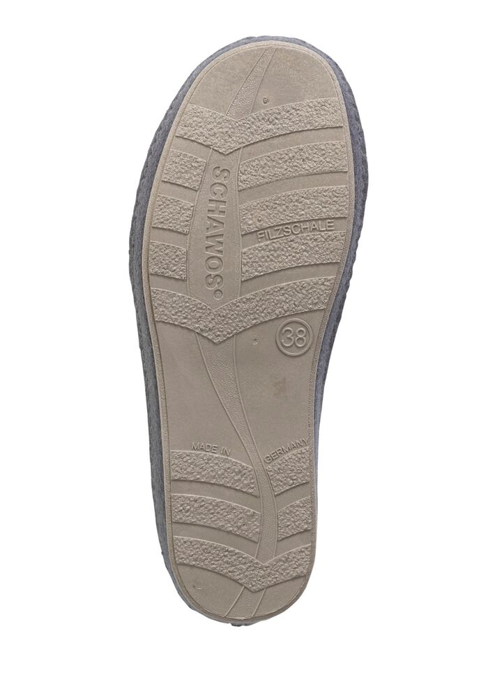 Wollfilz-Pantoffel mit floralem Druck GRAU