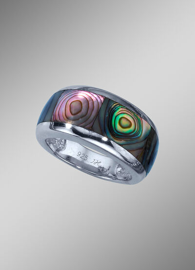 Modischer Damenring mit Abalone-Perlmutt 