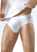 Schiesser Dreierpack Slips aus Feinripp mit Eingriff, weiss 