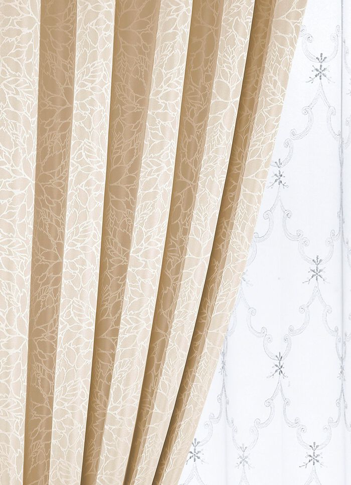 Übervorhang-Garnitur mit Universalschienenband CREME