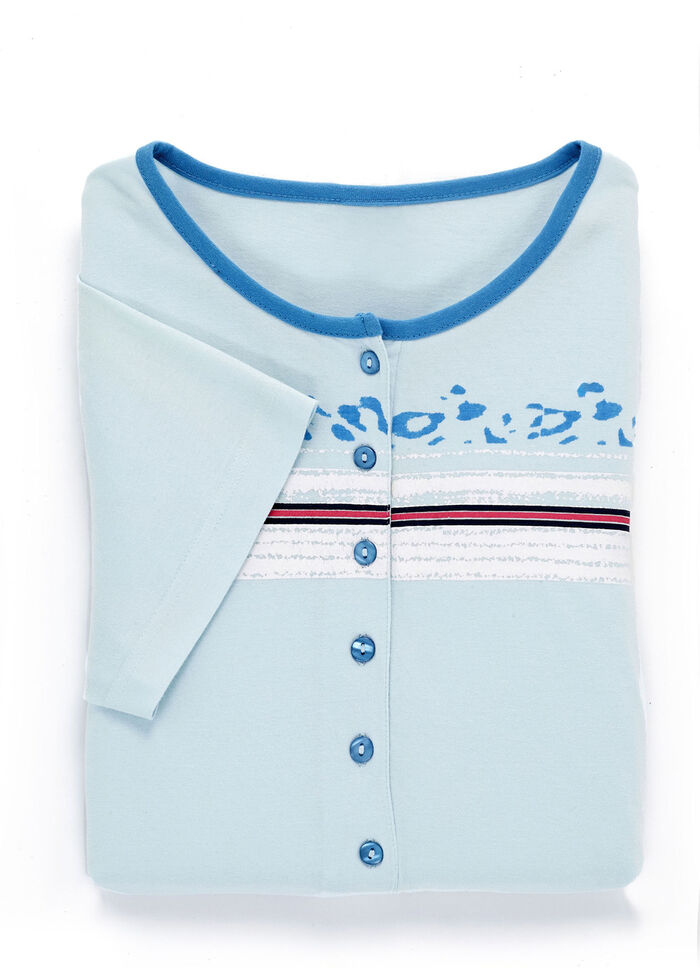 Zweierpack Nachthemden mit platziertem Druck vorne 1X BLEU, 1X APRICOT