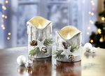 LED-Echtwachskerzen, 2er-Set SILBER