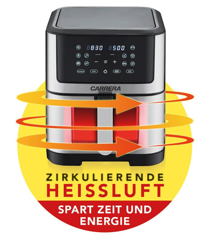 Digitale Heissluftfritteuse mit LED-Touch-Display 