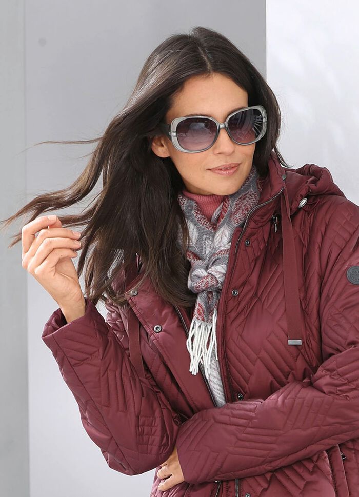 Schal mit Bl&auml;tterdessin 