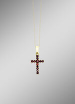 Kreuz-Anh&auml;nger mit Granat 