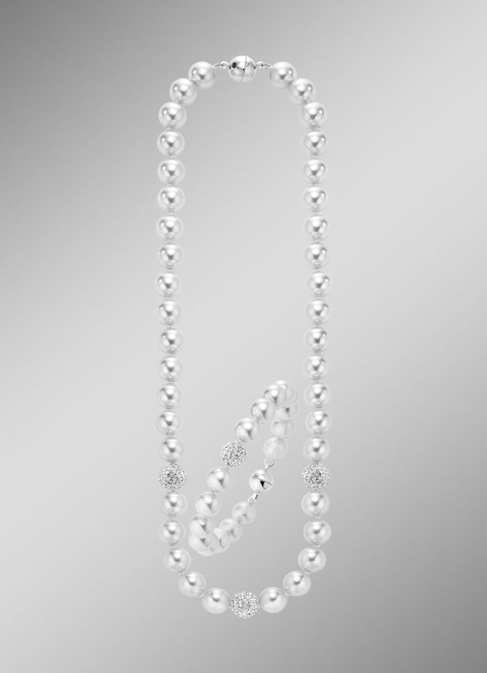 Wunderschön schimmerndes, 2-teiliges Schmuck-Set WEISS
