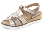 ELENA EDEN, bequeme Damen-Sandalen, Weite H, mit herausnehmbarem Fussbett BRONZE-GOLD