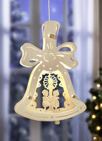 Beleuchtetes Fensterbild aus Holz 