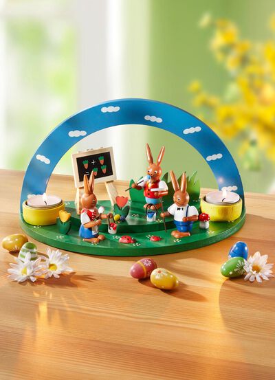 Teelichthalter &laquo;Hasenschule&raquo; 