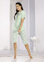 Zweierpack Schlafanzüge mit kurzen Ärmeln und wadenlanger Hose 