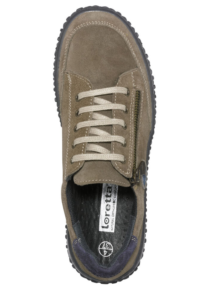 Schnürschuh im modischen Design BRAUN-BLAU