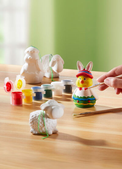 Mal-Set mit Osterfiguren aus Keramik, , large