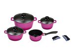 "KING" 9-teiliges Aluguss-Kochtopf-Set mit FUSION® keramischer Antihaftbeschichtung BEERE