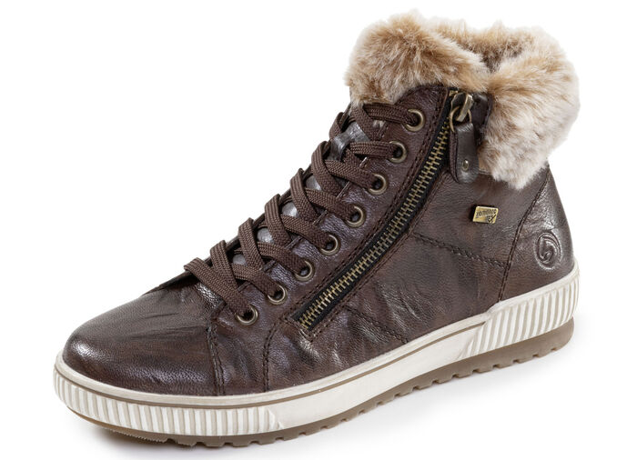 Remonte, gefütterte Damen-Boots, Winterschuhe, Weite G, mit herausnehmbarem Fussbett DUNKELBRAUN
