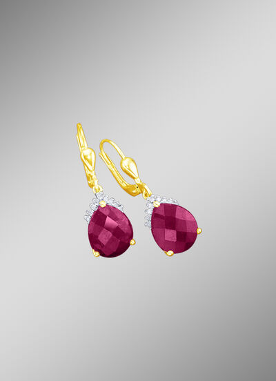Ohrringe mit Rubin und Diamanten 