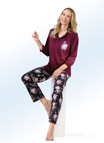Zweierpack Pyjamas mit langen Ärmeln und Knopfleiste 