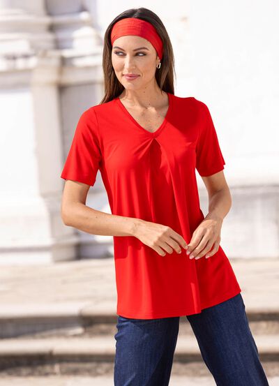 Shirt mit Kellerfalte in 2 Farben 