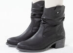Rieker Western-Stiefelette aus weichem Synthetikmaterial mit Raffung SCHWARZ