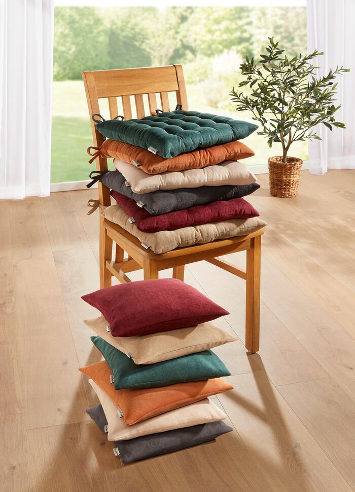 Stuhlkissen und Kissenbezug in Feincord GRAU