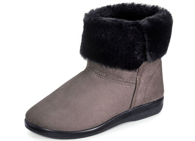 Laurina Haus-Stiefelette mit schwarzem Plüschkragen 