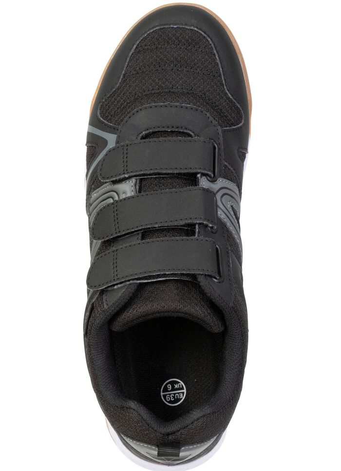 Sportliche Herren-Slipper, mit Klettverschluss SCHWARZ-GRAU