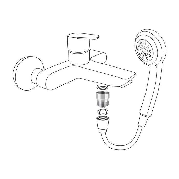 Wasserspar-Duschkopf und Wassersparer 