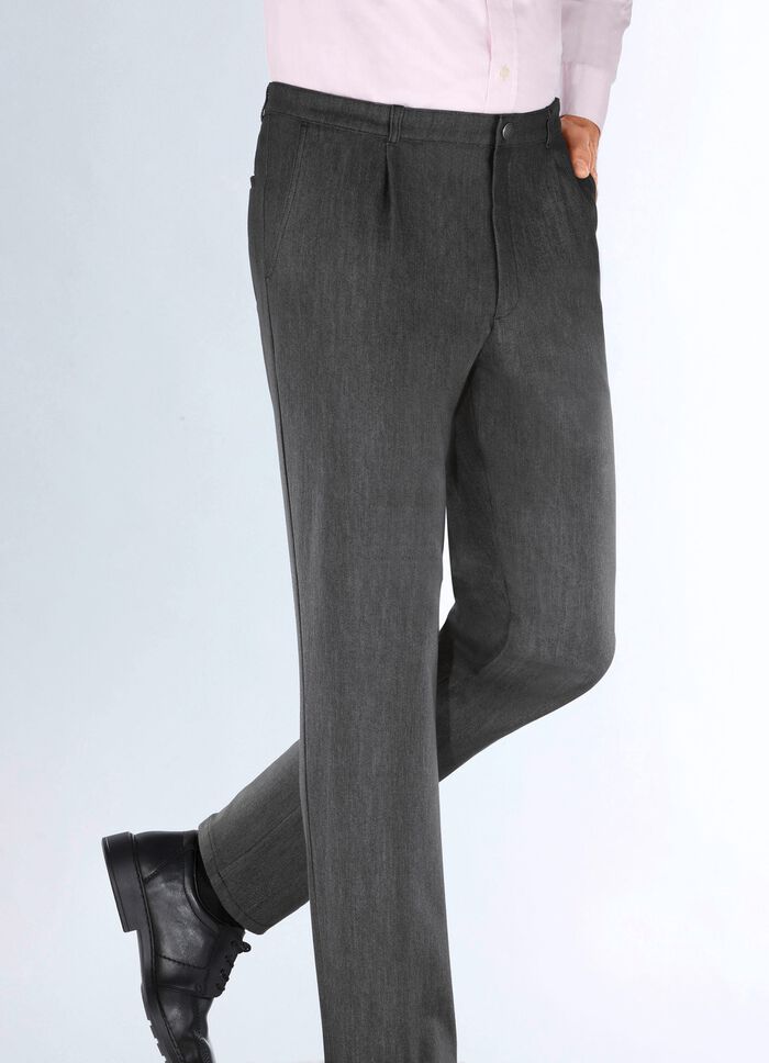 &laquo;Klaus Modelle&raquo;-Edeljeans mit Bundfalten in 2 Farben 